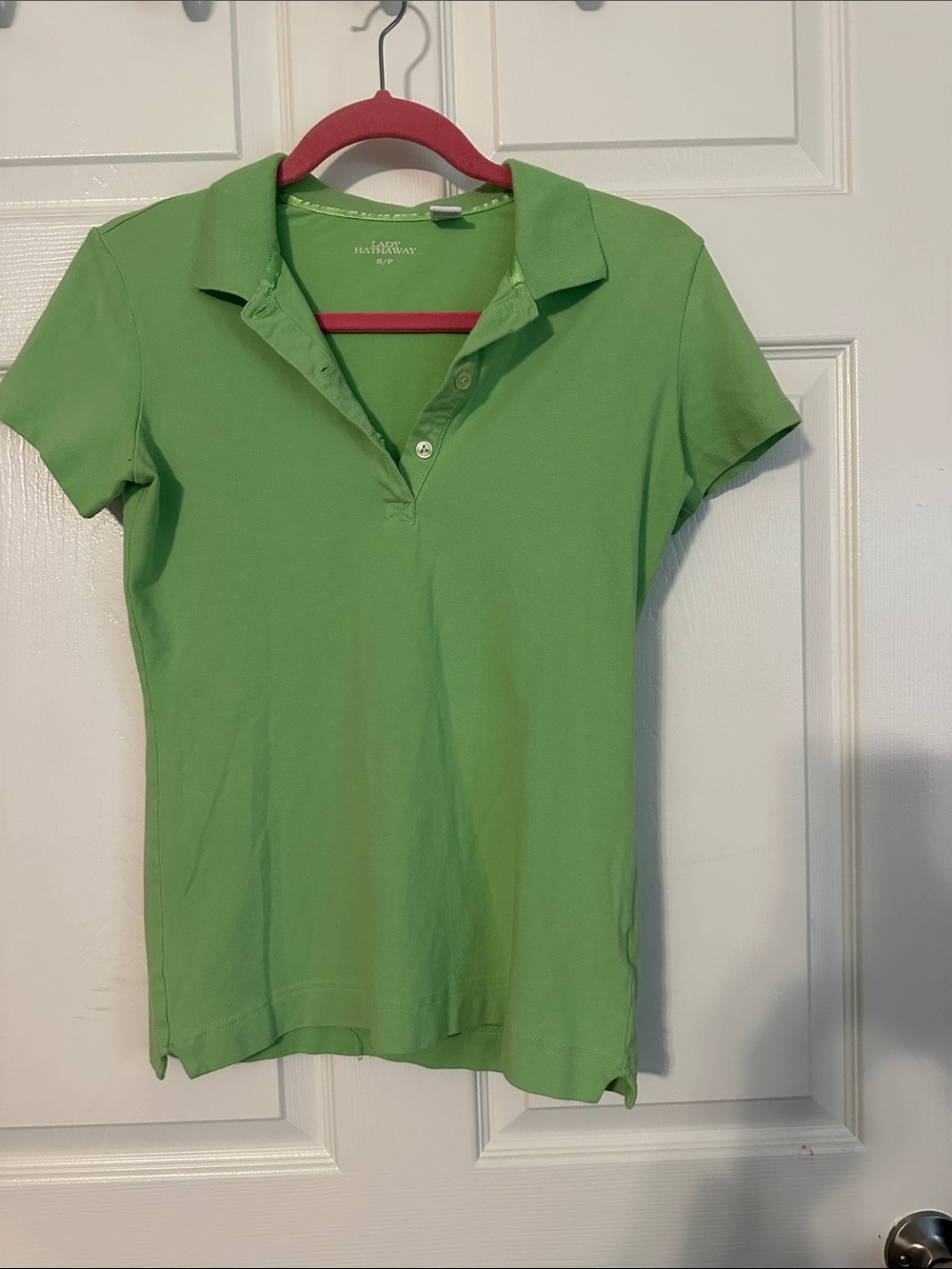 Talbots Women's Lime Green Short-Sleeve Polo Shirt